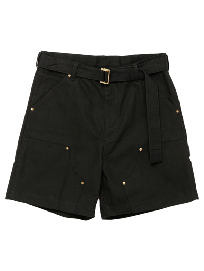 Sacai X Carhartt Wip Cotton Shorts In Black
