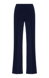 High Sport Long Kick Flared Stretch-cotton Knit Pants In Navy