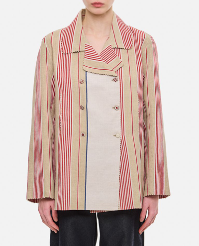 Péro Double Breasted Emrboidered Jacket In Multicolor