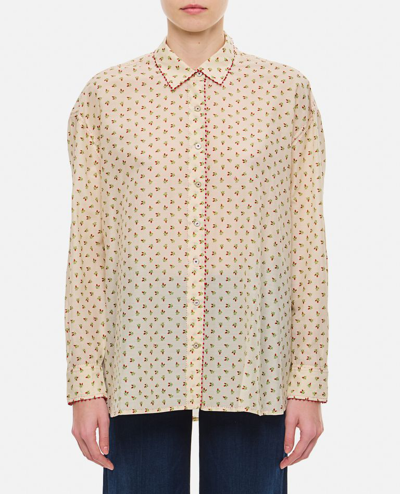 Péro Pattern Cotton Shirt In Neutrals