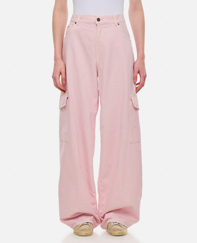 Haikure Bethany Twill 45 Baggy Denim Cargo Pants In Pink