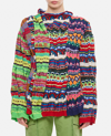 Comme Des Garçons Multicolor Draped Effect Patch Sweater In Multi