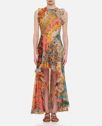 Zimmermann Junie Racer Back Midi Dress In Multicolor