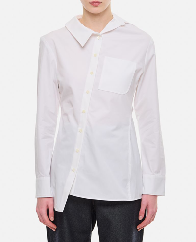 JACQUEMUS ASYMMETRIC FRONT BUTTONED COTTON SHIRT