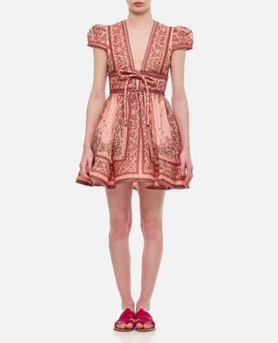 Zimmermann Matchmaker Structured Mini Dress In Rose