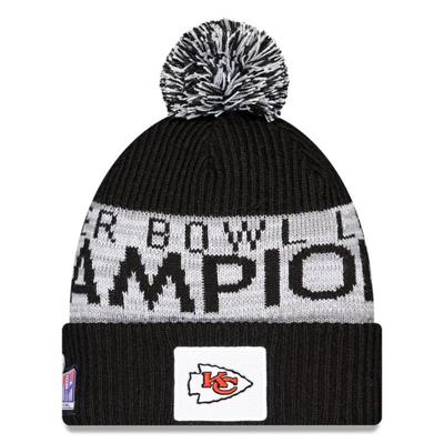 New Era Graphite Kansas City Chiefs Super Bowl Lviii Champions Parade Cuffed Pom Knit Hat