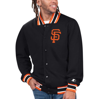 Starter Men's  Black San Francisco Giants Secret Weapon Satin Full-snap Jacket In Black