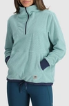 Outdoor Research Trail Mix Quarter Zip Pullover In Sage/ Naval Blue