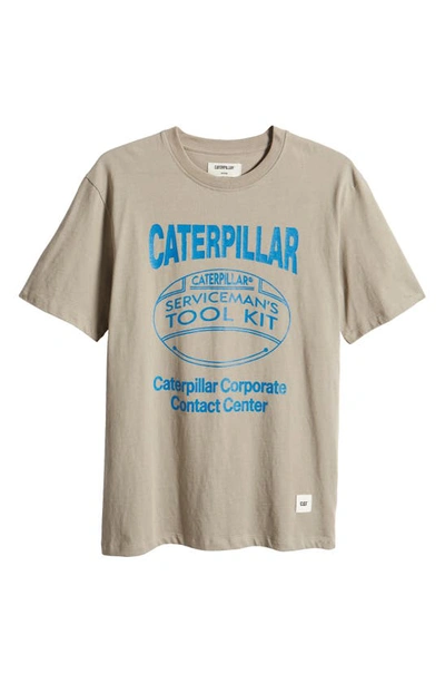 Cat Wwr Tool Kit Graphic T-shirt In Chateau Grey