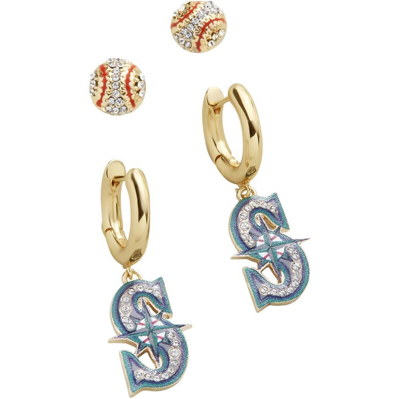 Baublebar Gold Seattle Mariners Team Earrings Set In Gold-tone