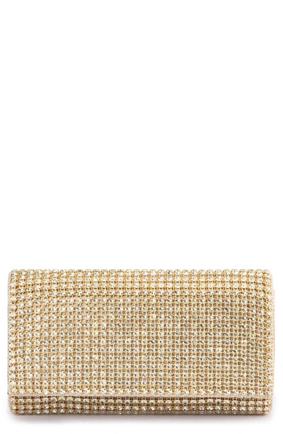 Olga Berg Mariana Crystal Clutch In Metallic Neutral