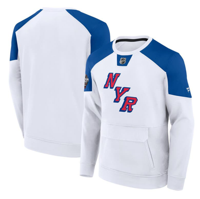 Fanatics Branded White New York Rangers 2024 Nhl Stadium Series Authentic Pro Fleece Logo Pullover S