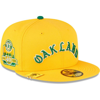 New Era Gold Oakland Athletics City Flag 59fifty Fitted Hat
