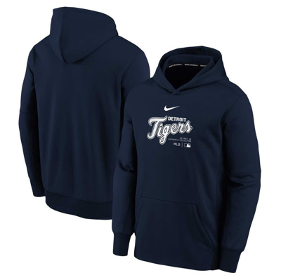 Nike Kids' Youth  Navy Detroit Tigers Authentic Collection Performance Pullover Hoodie