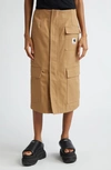 SACAI SACAI CARHARTT WIP COTTON CANVAS CARGO SKIRT