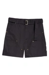 Sacai Carhartt Wip Cotton Shorts In Black