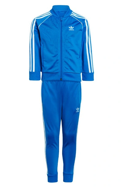 Adidas Originals Kids' Adicolor Superstar Recycled Polyester Track Jacket & Trousers Set In Bluebird