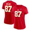 NIKE NIKE TRAVIS KELCE RED KANSAS CITY CHIEFS SUPER BOWL LVIII PATCH PLAYER NAME & NUMBER T-SHIRT