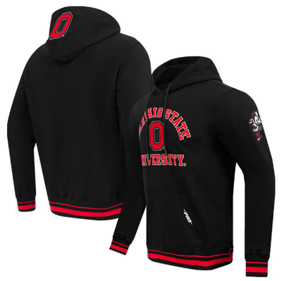 Pro Standard Black Ohio State Buckeyes Classic Stacked Logo Fleece Pullover Hoodie