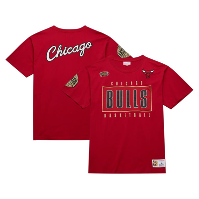 Mitchell & Ness Men's  Red Distressed Chicago Bulls Hardwood Classics Team Og 2.0 Premium Vintage-lik