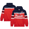MITCHELL & NESS MITCHELL & NESS RED/NAVY HOUSTON ROCKETS HEAD COACH PULLOVER HOODIE