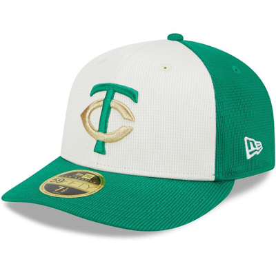 New Era Men's  White, Green Minnesota Twins 2024 St. Patrick's Day Low Profile 59fifty Fitted Hat In White,green
