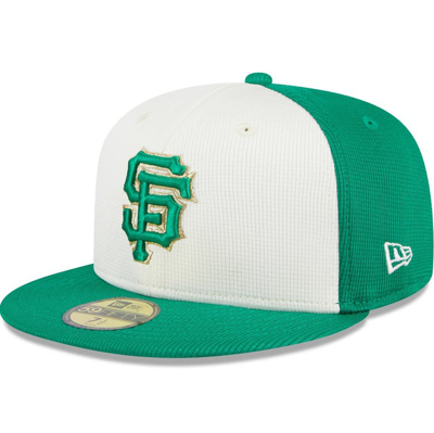 New Era Men's White/green San Francisco Giants 2024 St. Patrick's Day 59fifty Fitted Hat In White,green