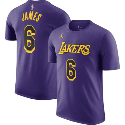 Jordan Brand Lebron James Purple Los Angeles Lakers 2022/23 Statement Edition Name & Number T-shirt