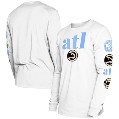 New Era White Atlanta Hawks 2023/24 City Edition Long Sleeve T-shirt