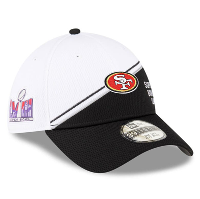 New Era White/black San Francisco 49ers Super Bowl Lviii Sideline 39thirty Flex Fit Hat