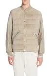 MONCLER CHALANCHES QUILTED LEATHER DOWN JACKET