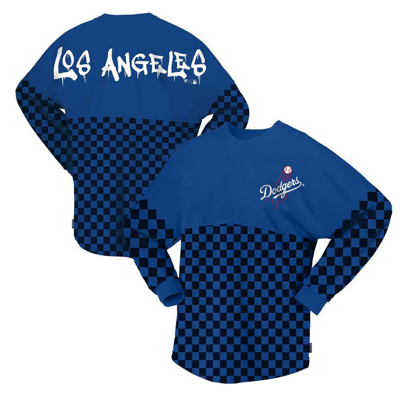 Fanatics Branded Royal Los Angeles Dodgers Checker Print Long Sleeve T-shirt