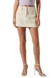 Astr Milani Faux Leather Miniskirt In Cream