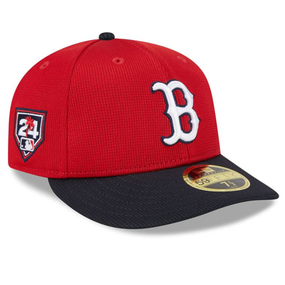 New Era Men's  Red, Navy Boston Red Sox 2024 Spring Training Low Profile 59fifty Fitted Hat In Red,navy