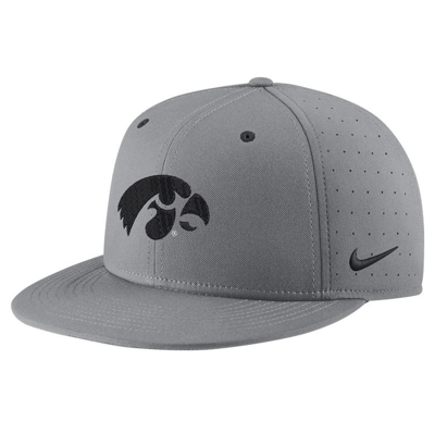 Nike Gray Iowa Hawkeyes Usa Side Patch True Aerobill Performance Fitted Hat