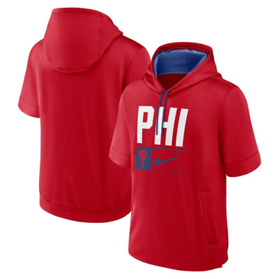 Nike Red Philadelphia Phillies Tri Code Lockup Short Sleeve Pullover Hoodie