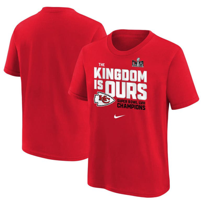 Nike Kids' Big Boys  Red Kansas City Chiefs Super Bowl Lviii Champions Local Fashion T-shirt