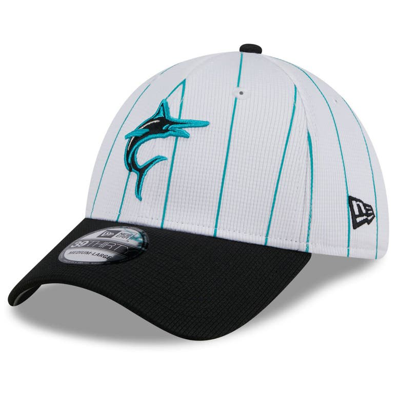 New Era White Miami Marlins 2024 Batting Practice 39thirty Flex Hat