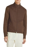 Zegna Linen Oasis Blouson Long Sleeves In Brown