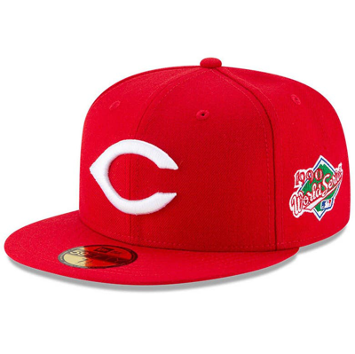 New Era Men's  Red Cincinnati Reds 1990 World Series Wool 59fifty Fitted Hat
