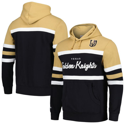 Mitchell & Ness Men's  Black, Gold Vegas Golden Knights Head Coach Pullover Hoodie In Black,gold