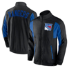 Fanatics Branded Black New York Rangers Step Up Crinkle Raglan Full-zip Windbreaker Jacket In Black