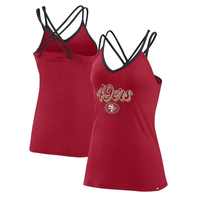 Fanatics Branded Scarlet San Francisco 49ers Go For It Strappy Crossback Tank Top