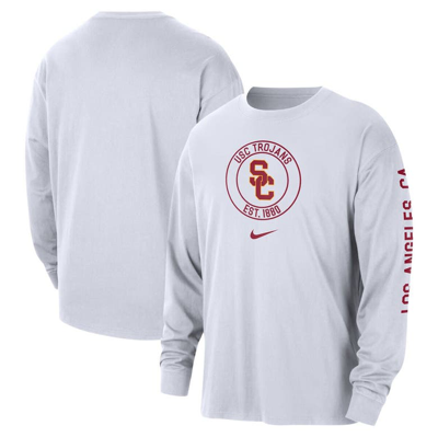 Nike Usc Max90  Men's College Long-sleeve T-shirt In White
