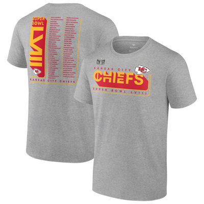 Fanatics Branded Heather Gray Kansas City Chiefs Super Bowl Lviii Team Members Roster T-shirt In Heather Charcoal