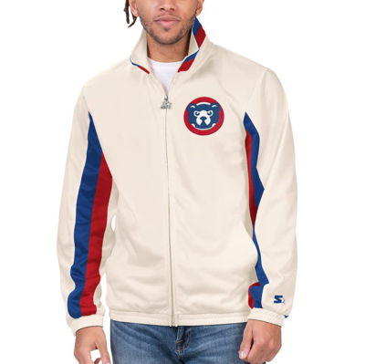 Starter Cream Chicago Cubs Rebound Cooperstown Collection Full-zip Track Jacket
