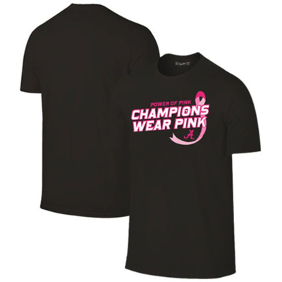 Weezabi Unisex Black Alabama Crimson Tide Power Of Pink Breast Cancer T-shirt