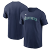 Nike Navy Seattle Mariners Fuse Wordmark T-shirt In Blue