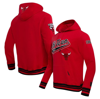 PRO STANDARD PRO STANDARD RED CHICAGO BULLS SCRIPT TAIL PULLOVER HOODIE