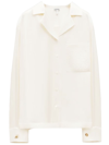Loewe Anagram Logo-embroidered Silk Pyjama Top In White